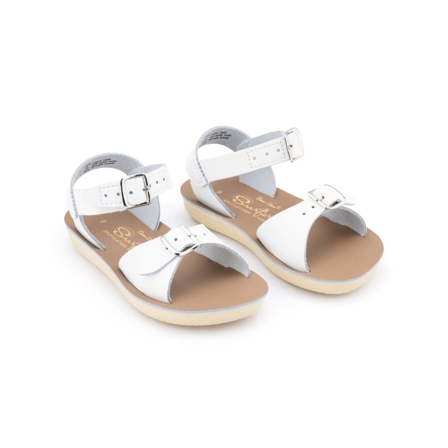 Child [2-14] Saltwater Sandals Footwear | Saltwater Sandals Sun San Surfer Velcro White