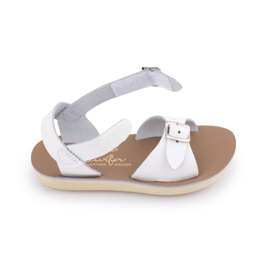 Child [2-14] Saltwater Sandals Footwear | Saltwater Sandals Sun San Surfer Velcro White