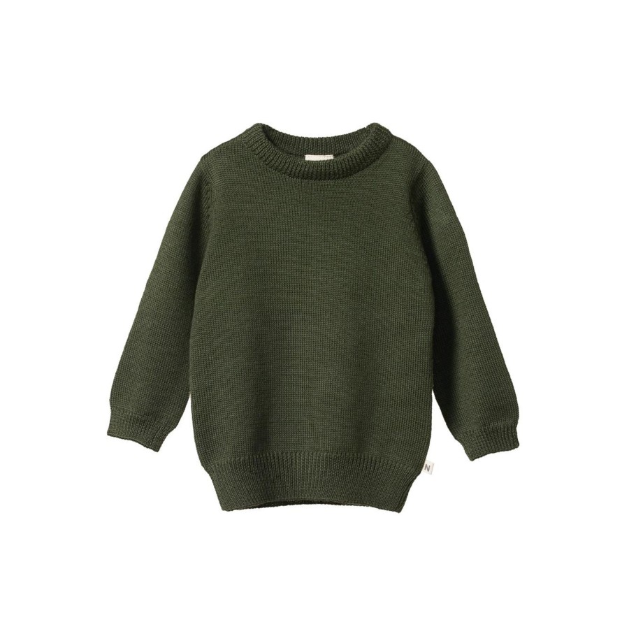 Baby [0-23M] Nature Baby Knitwear | Nature Baby Merino Knit Pullover - Thyme