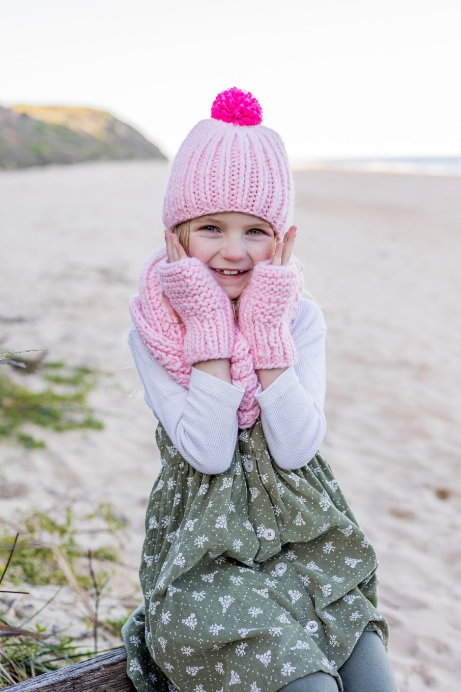 Child [2-14] Acorn Beanies | Acorn Journey Chunky Beanie - Pink