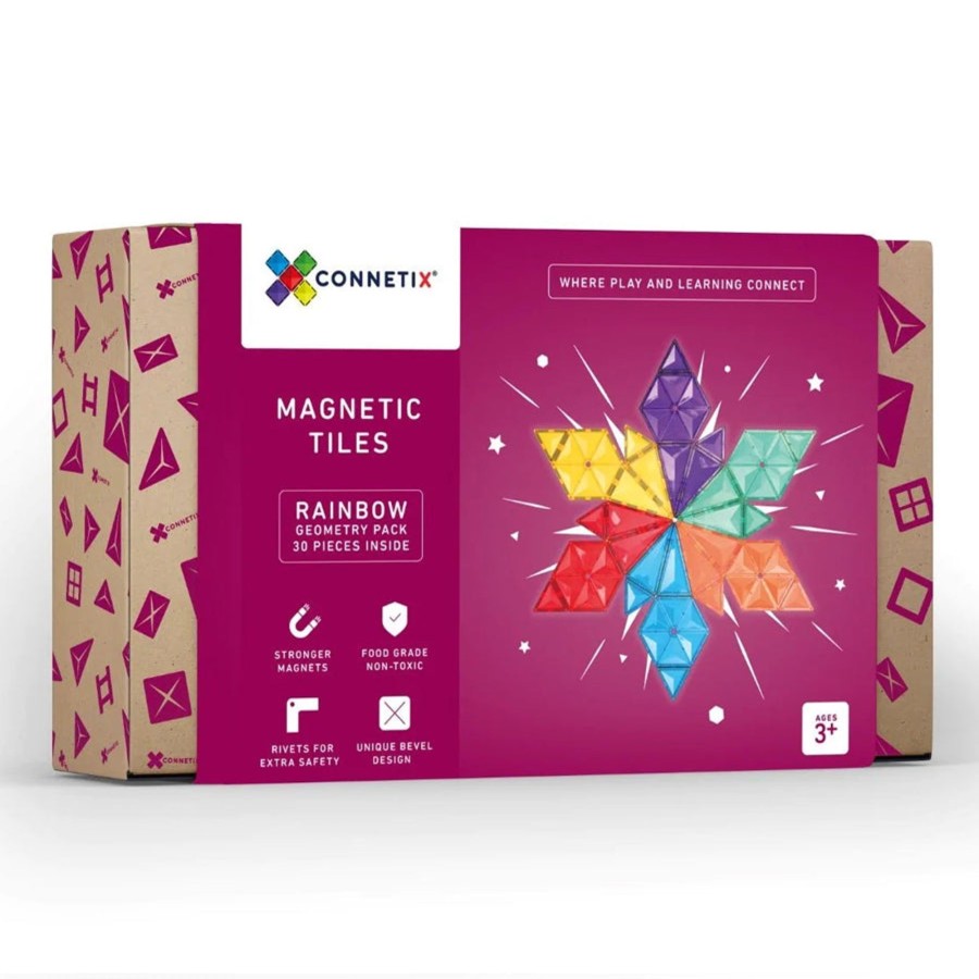 Play + Learn Connetix S.T.E.M. | Connetix Tiles - 30 Piece Geometry Set