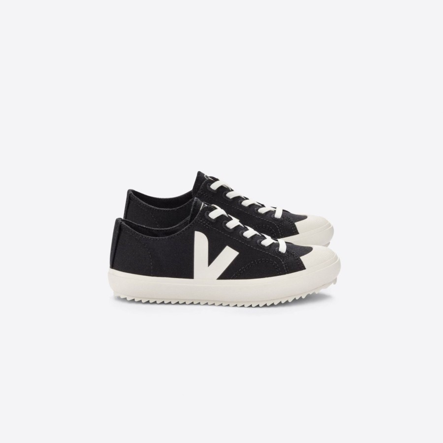 Child [2-14] Veja Footwear | Veja Flip Elastic Laces Canvas - Black Pierre