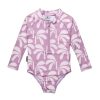 Child [2-14] Crywolf Swim | Crywolf Long Sleeve Swimsuit Lilac Palms