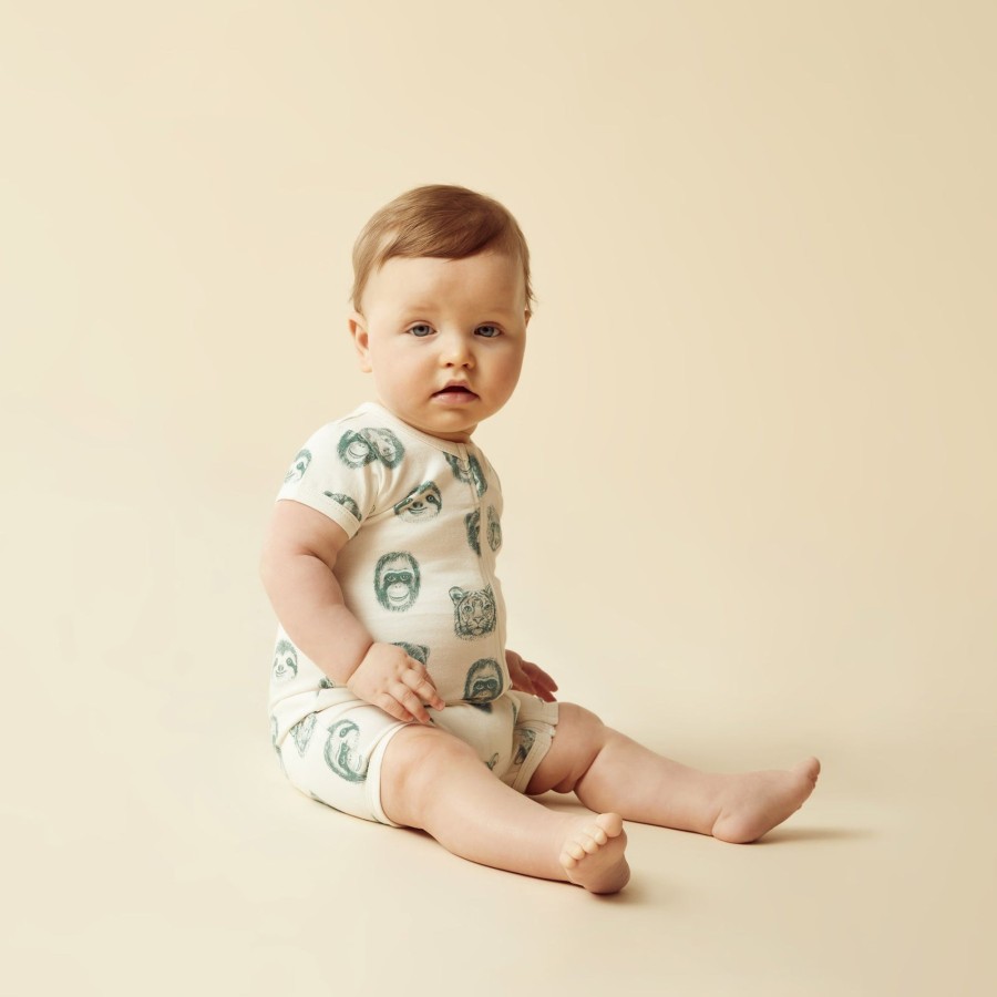 Baby [0-23M] Wilson & Frenchy All In One | Wilson And Frenchy Organic Boyleg Zipsuit Hello Jungle