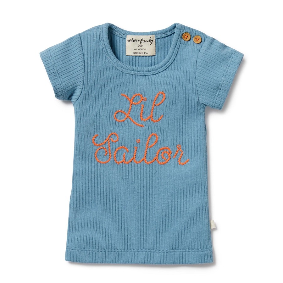 Baby [0-23M] Wilson & Frenchy Tops | Wilson And Frenchy Organic Rib Tee Lil Sailor