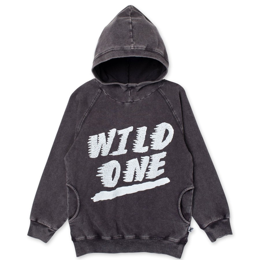 Baby [0-23M] Minti Jumpers | Minti Wild One Hood - Black Wash