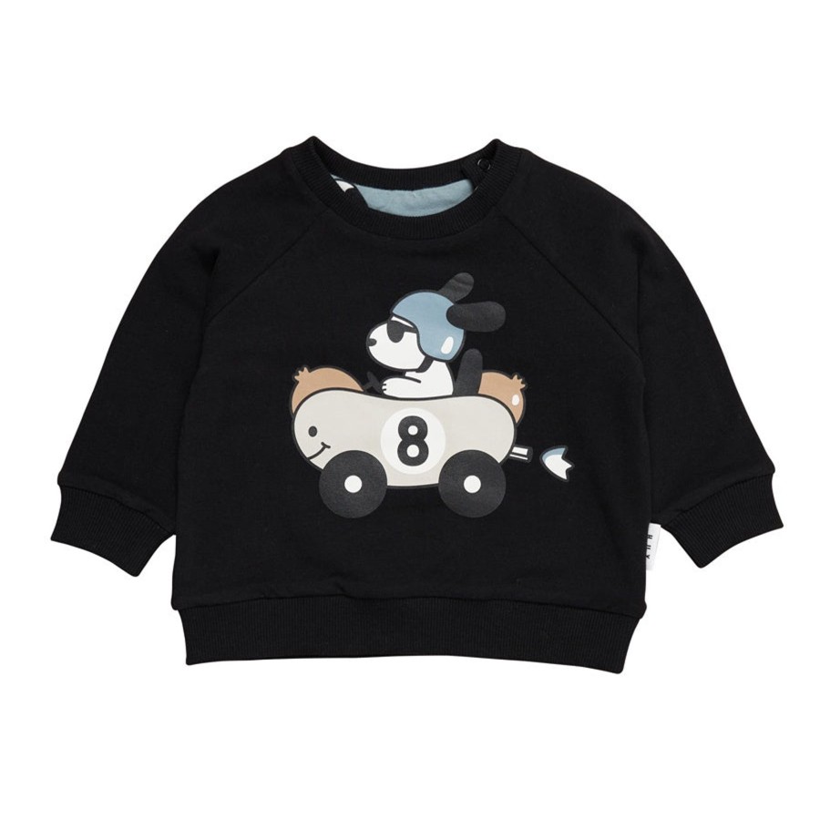 Baby [0-23M] Huxbaby Jumpers | Huxbaby Doggie Reversible Sweatshirt - Black / Teal