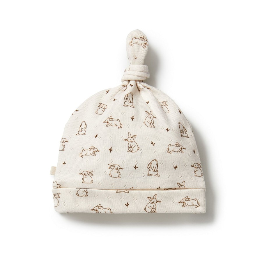 Baby [0-23M] Wilson & Frenchy Beanies | Wilson And Frenchy Organic Pointelle Knot Hat - Bunny Love