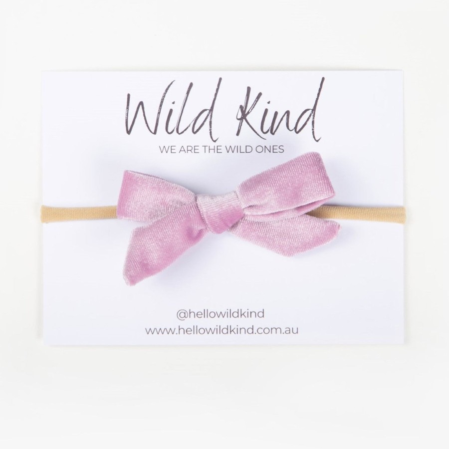 Baby [0-23M] Wild Kind Hair Accessories | Wild Kind Hazel Velour Bow Headband - Lavender