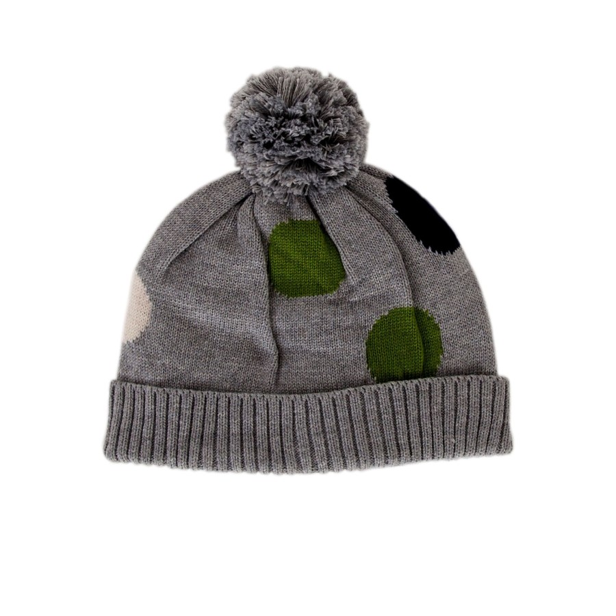 Baby [0-23M] Acorn Beanies | Acorn Spots Merino Beanie - Grey