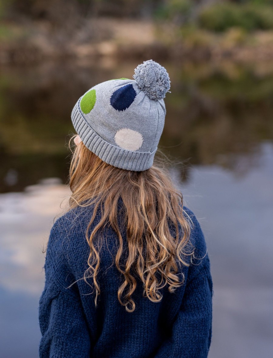 Baby [0-23M] Acorn Beanies | Acorn Spots Merino Beanie - Grey