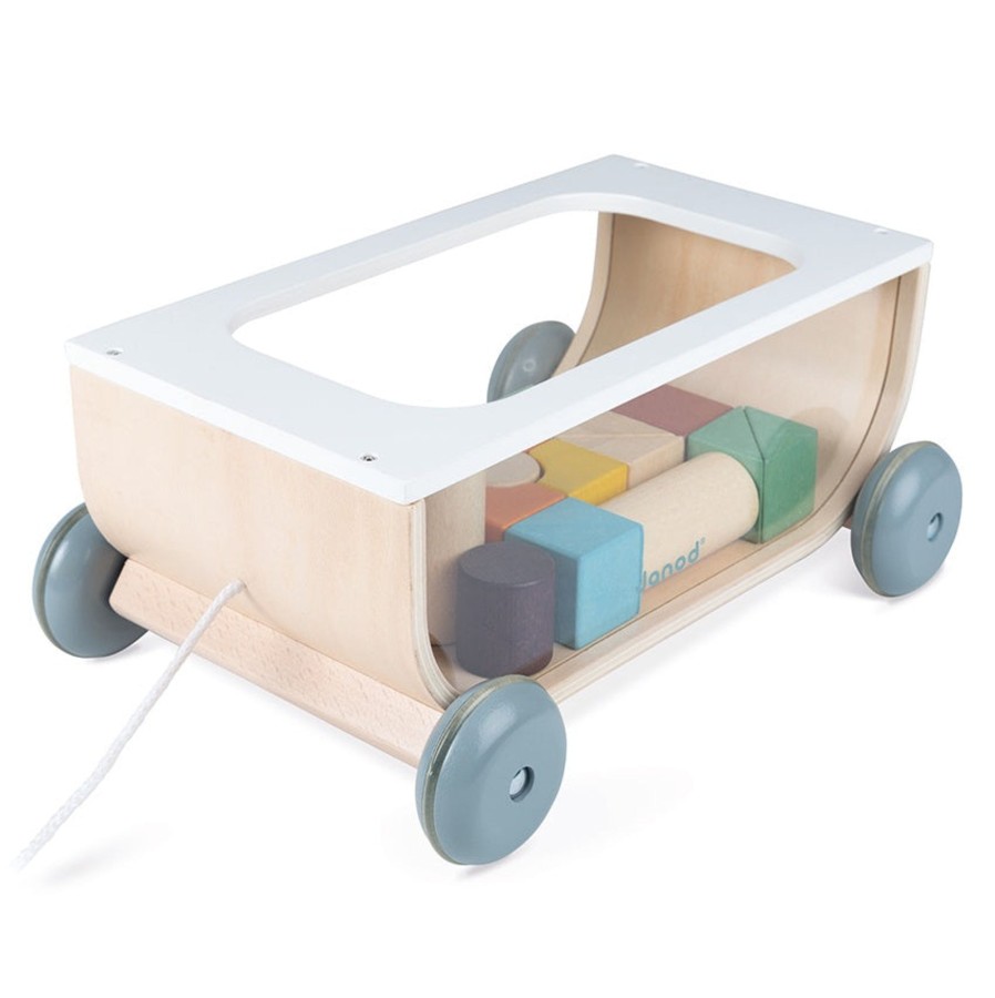 Baby [0-23M] Janod Wooden Toys | Janod - Cocoon Cart With Blocks