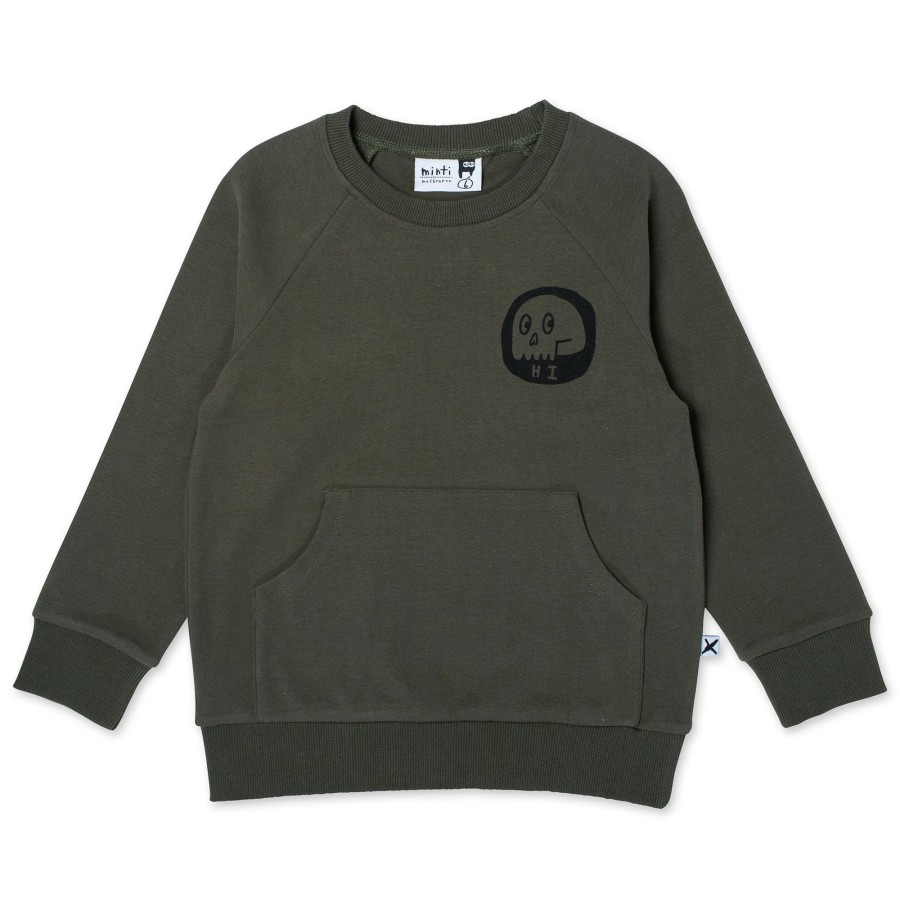 Baby [0-23M] Minti Jumpers | Minti Friendly Skulls Crew - Khaki