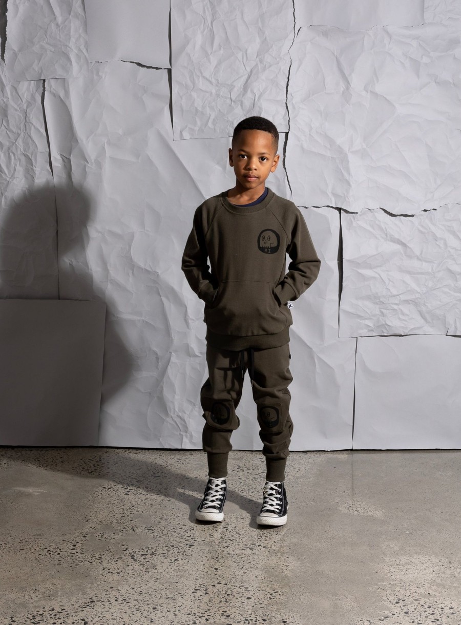 Baby [0-23M] Minti Jumpers | Minti Friendly Skulls Crew - Khaki