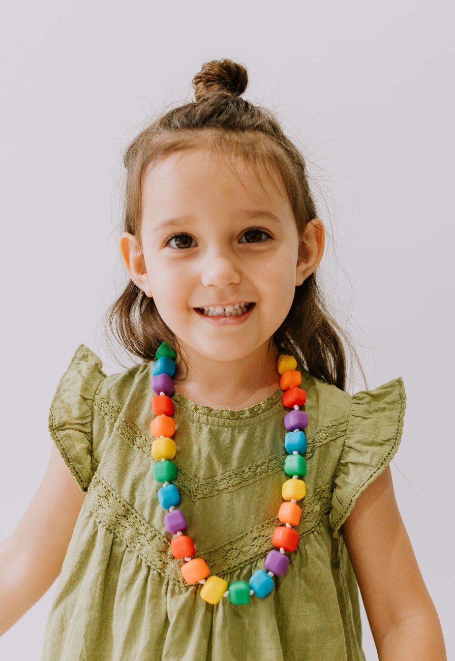 Play + Learn Jellystone Designs Sensory | Princess & The Pea Necklace - Bright Rainbow