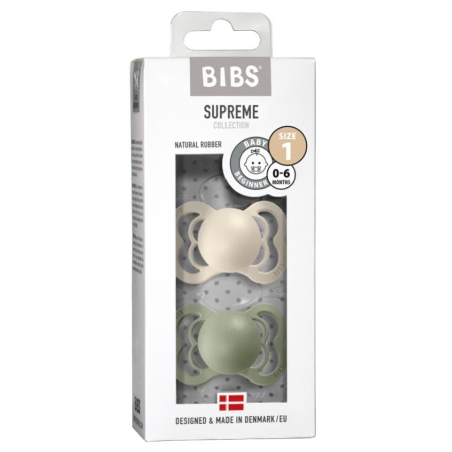 Baby [0-23M] Bibs Pacifiers + Accessories | Bibs Pacifier 2 Pack Supreme - Latex - Ivory/Sage