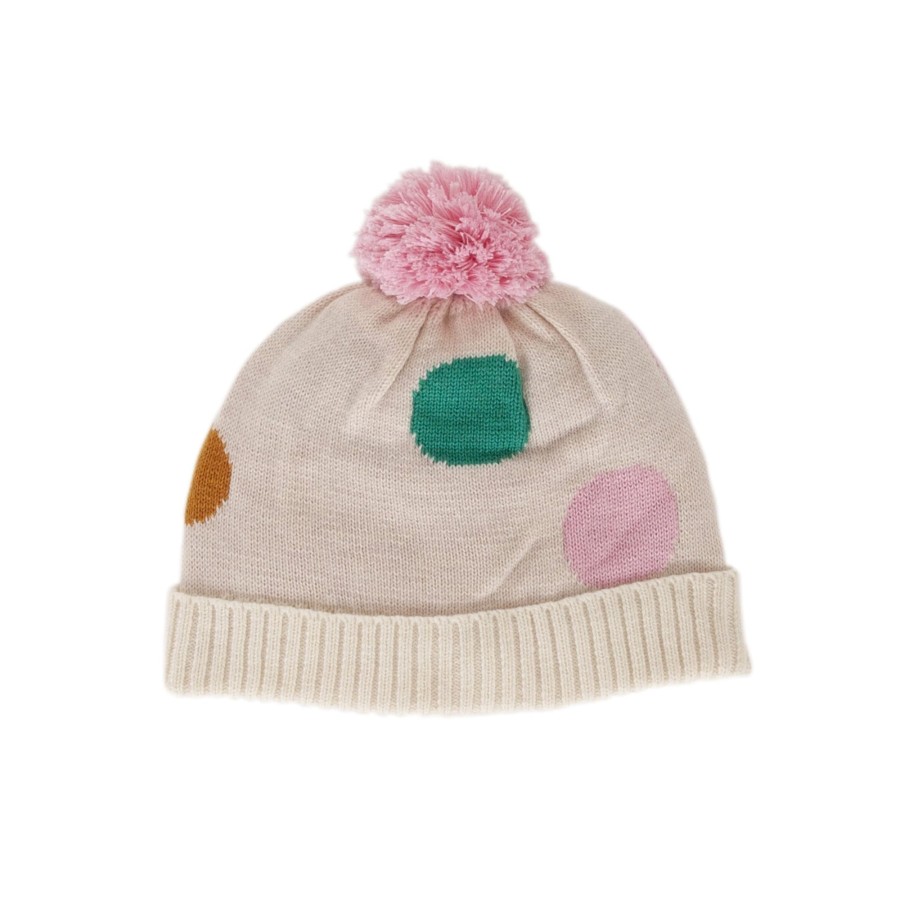 Child [2-14] Acorn Beanies | Acorn Spots Merino Beanie - Pink