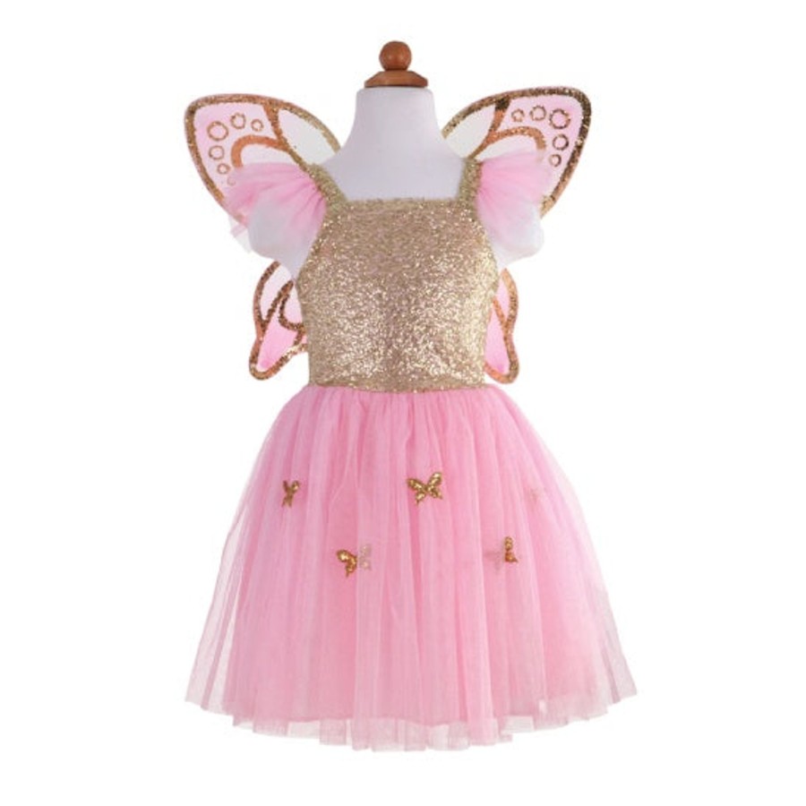 Play + Learn Great Pretenders Dress Ups | Gold Sequins Butterfly Dress And Wings | Size 5-7