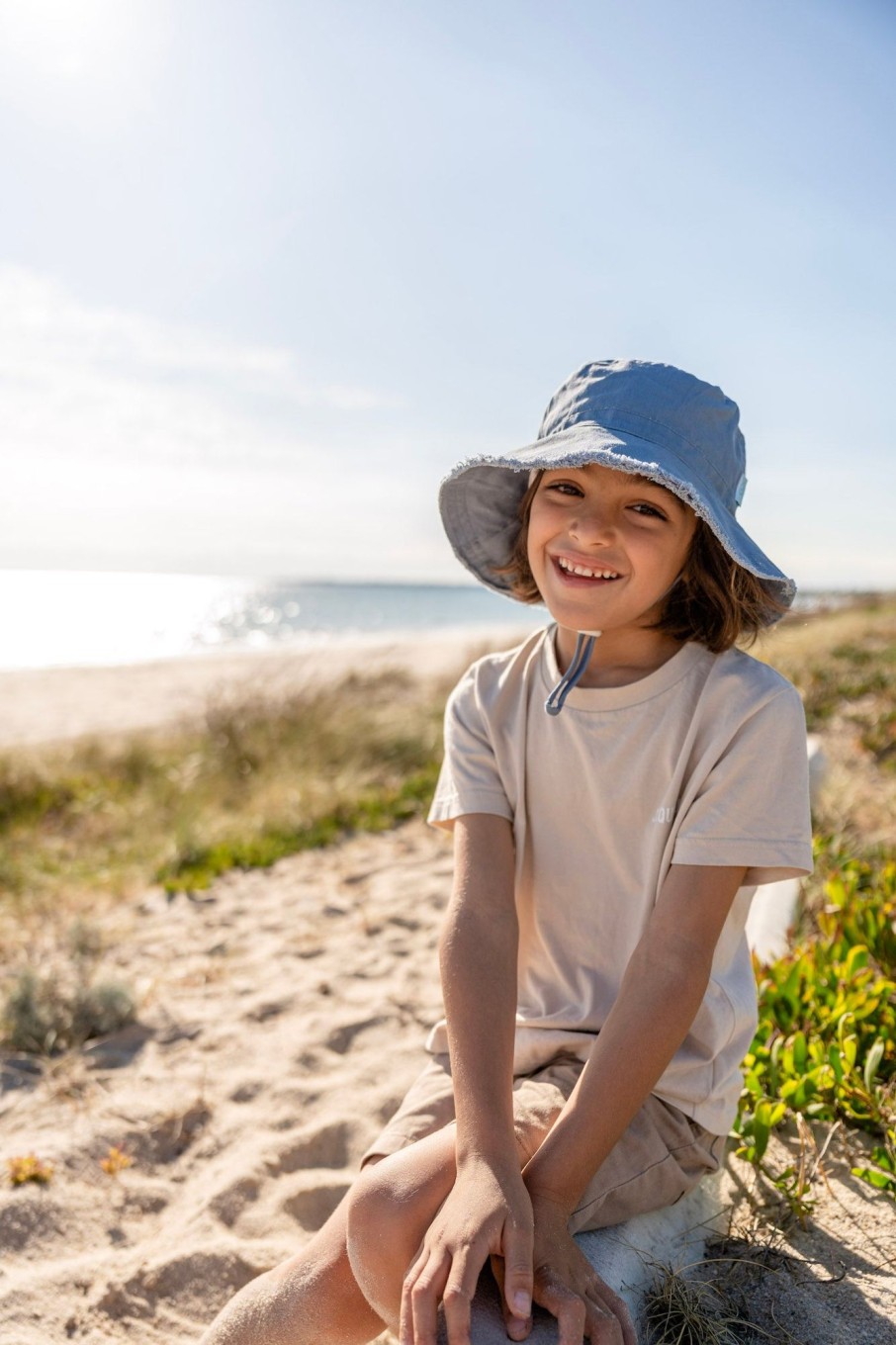 Child [2-14] Acorn Hats | Acorn Frayed Bucket Hat - Blue