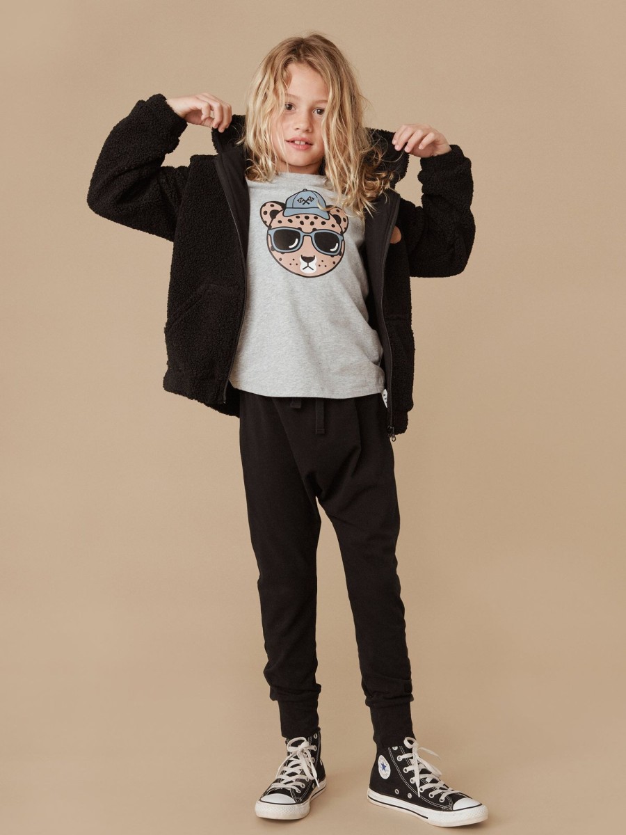 Child [2-14] Huxbaby Outerwear | Huxbaby Sherpa Zip Hoodie - Black