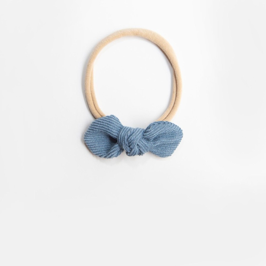 Child [2-14] Wild Kind Hair Accessories | Wild Kind Ida Small Cord Bow - Dusty Blue