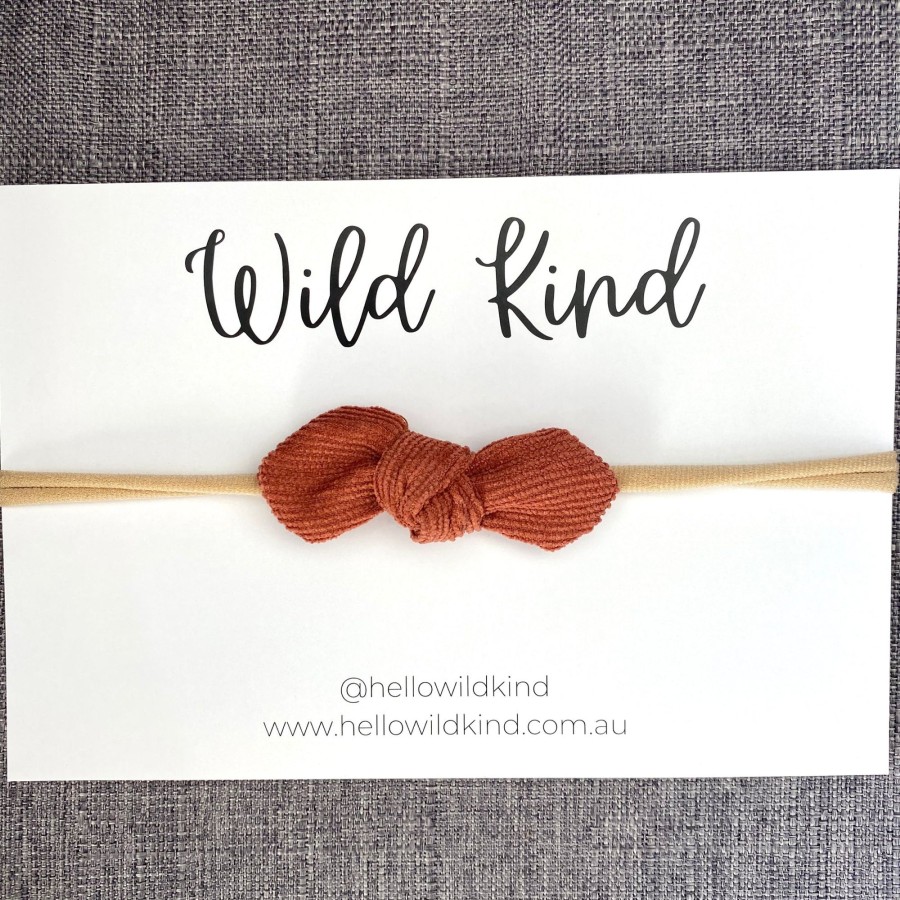 Baby [0-23M] Wild Kind Hair Accessories | Wild Kind Ida Small Cord Bow - Rust