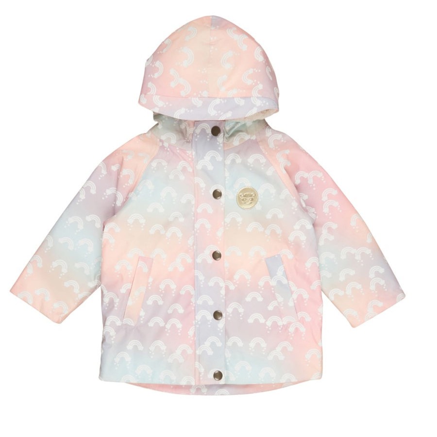 Child [2-14] Huxbaby Rainwear | Huxbaby Rainbow Swirl Raincoat - Powder Pink