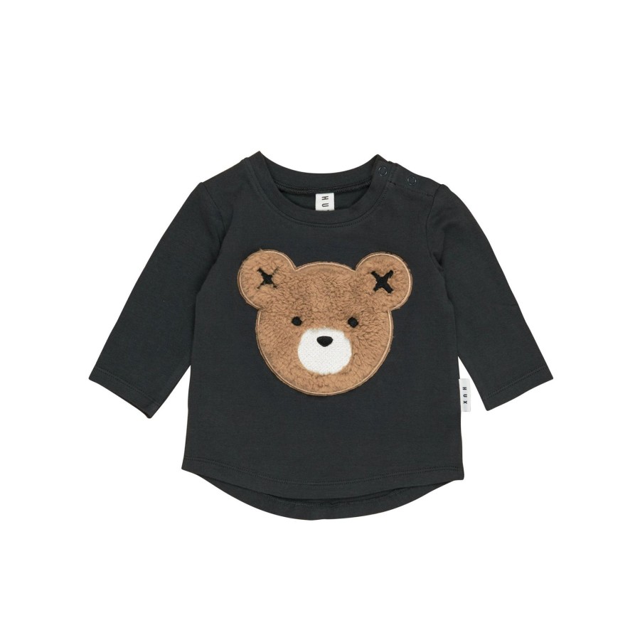 Baby [0-23M] Huxbaby Tops | Huxbaby Fur Hux Top - Soft Black