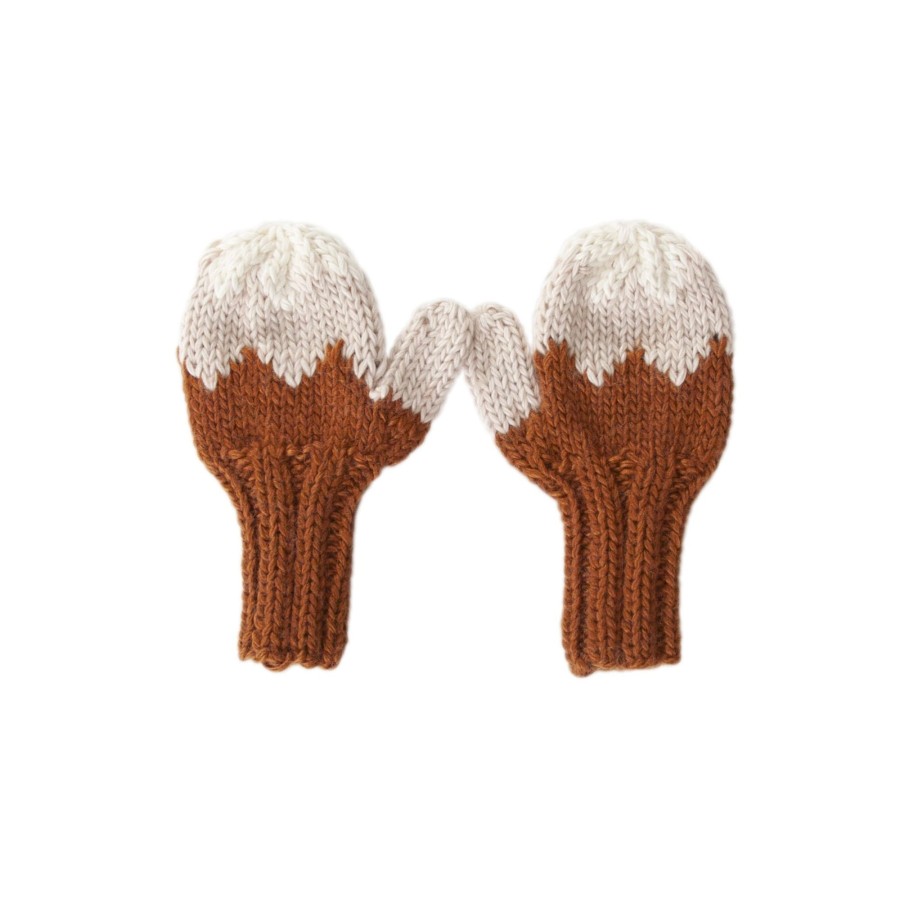 Child [2-14] Acorn Scarves + Mittens | Acorn Zig Zag Mittens - Chestnut