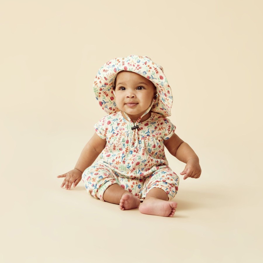 Baby [0-23M] Wilson & Frenchy All In One | Wilson And Frenchy Crinkle Henley Playsuit Tropical Garden