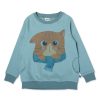 Child [2-14] Minti Jumpers | Minti Cosy Cat Furry Crew - Muted Green