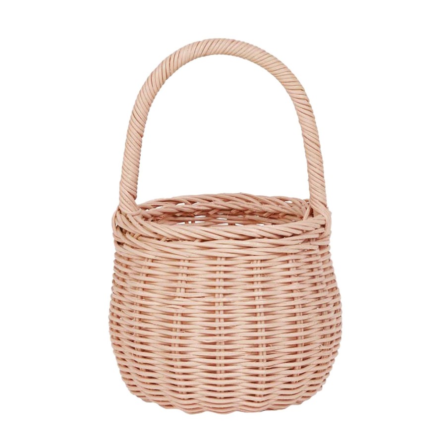 Play + Learn Olli Ella Dolls + Accessories | Olli Ella Rattan Berry Basket - Rose