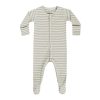 Baby [0-23M] Quincy Mae Sleep | Quincy Mae Full Snap Footie | Pistachio Stripe