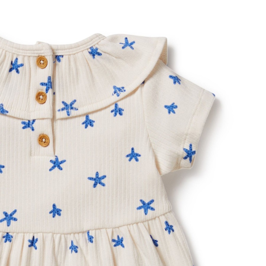 Baby [0-23M] Wilson & Frenchy Dresses | Wilson And Frenchy Organic Rib Ruffle Dress Little Starfish