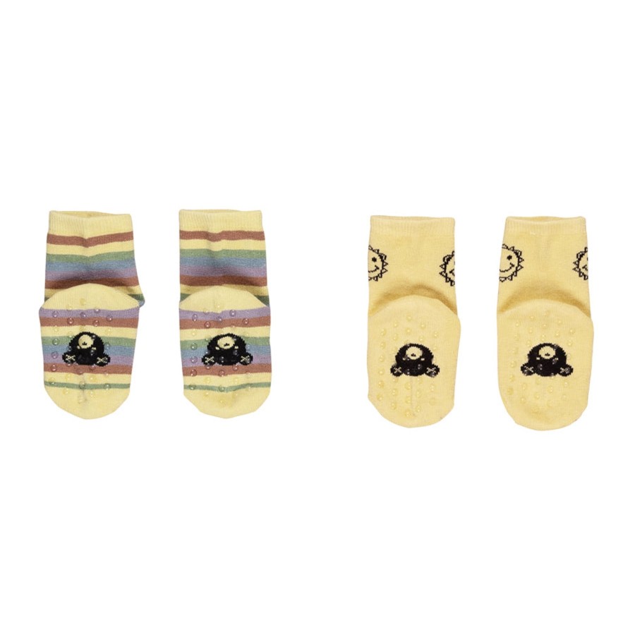 Baby [0-23M] Huxbaby Socks + Tights | Huxbaby Socks 2 Pack - Rainbow Stripe/Sunny