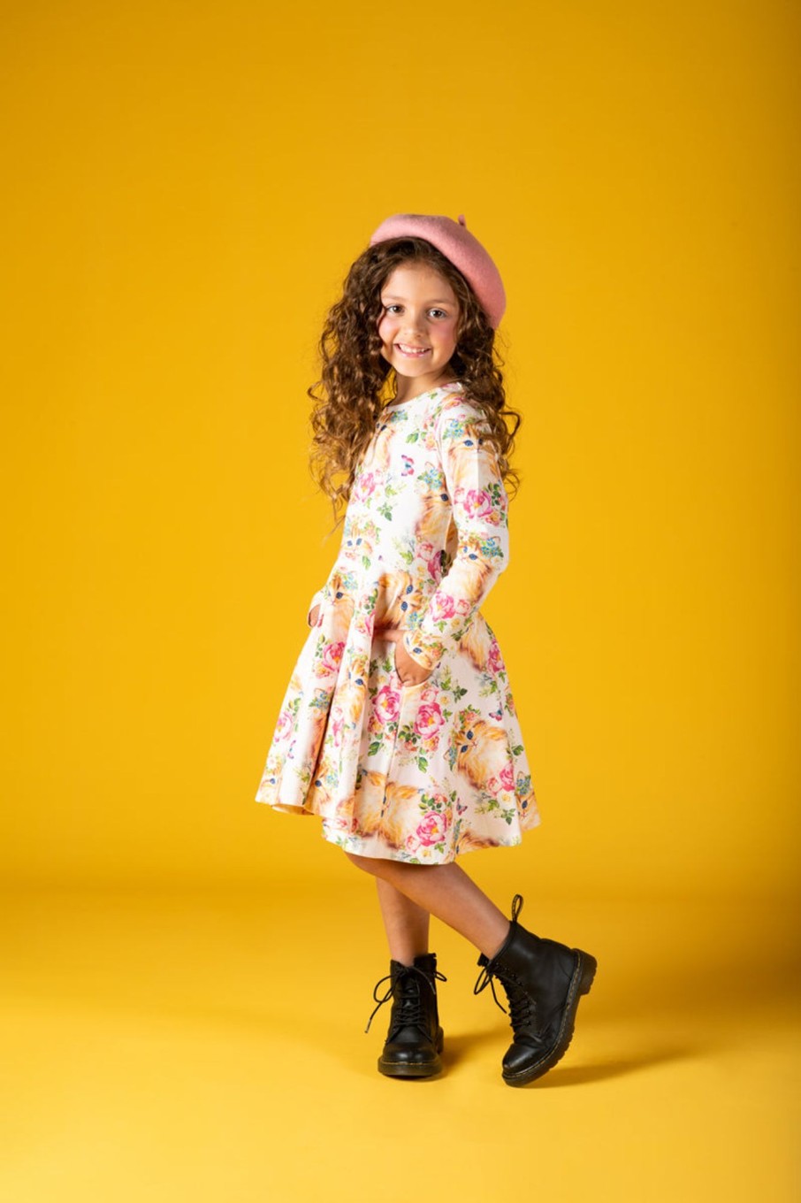 Child [2-14] Rock Your Baby Dresses | Rock Your Baby Kitty Kats Waisted Dress