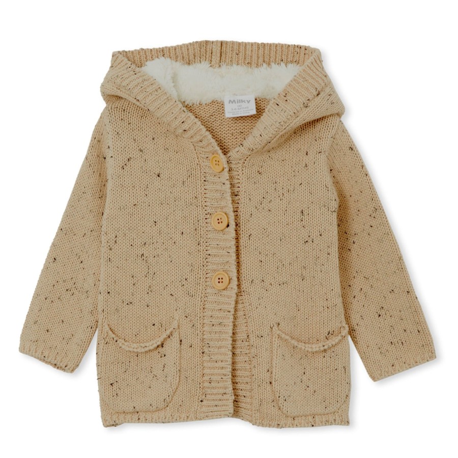 Baby [0-23M] Milky Outerwear | Milky Baby Knit Hooded Jacket