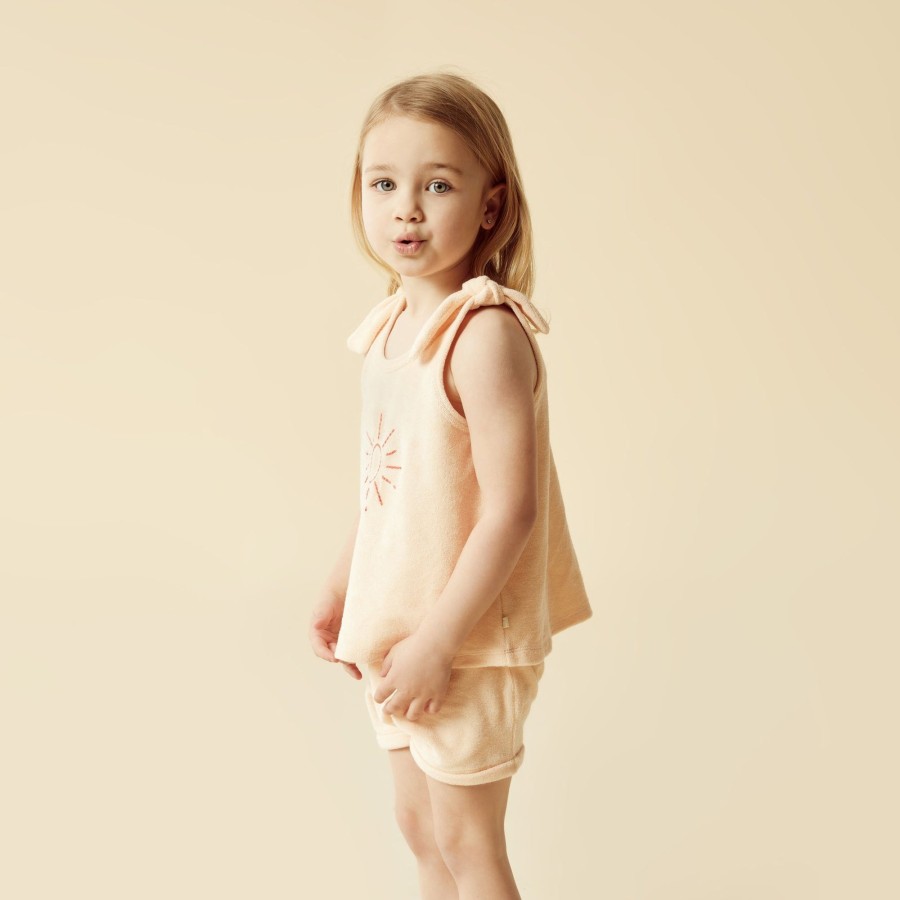 Baby [0-23M] Wilson & Frenchy Tops | Wilson And Frenchy Organic Terry Tie Singlet Sunshine