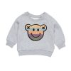 Child [2-14] Huxbaby Jumpers | Huxbaby Rainbow Smile Bear Sweatshirt - Grey Marle