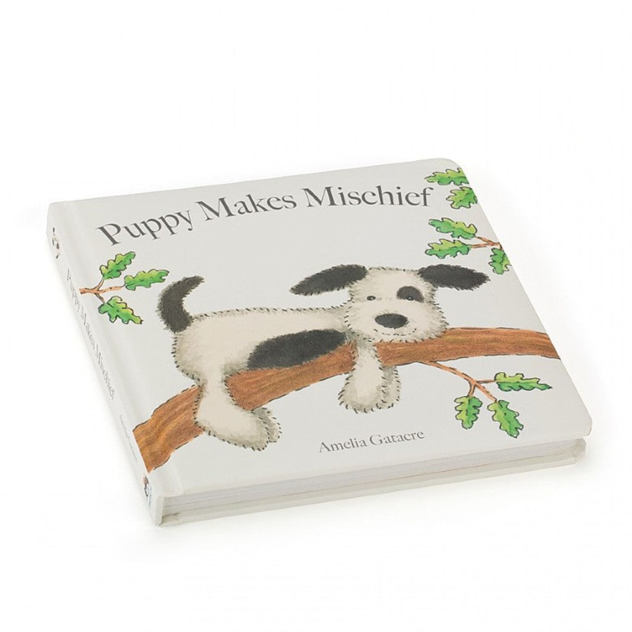 Play + Learn Jellycat Books | Jellycat - Hardcover Puppy Makes Mischief Board Book