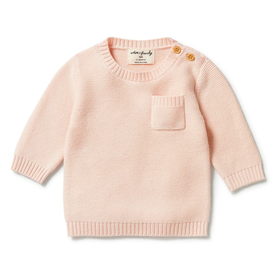 Child [2-14] Wilson & Frenchy Jumpers | Wilson And Frenchy Knitted Pocket Jumper - Blush