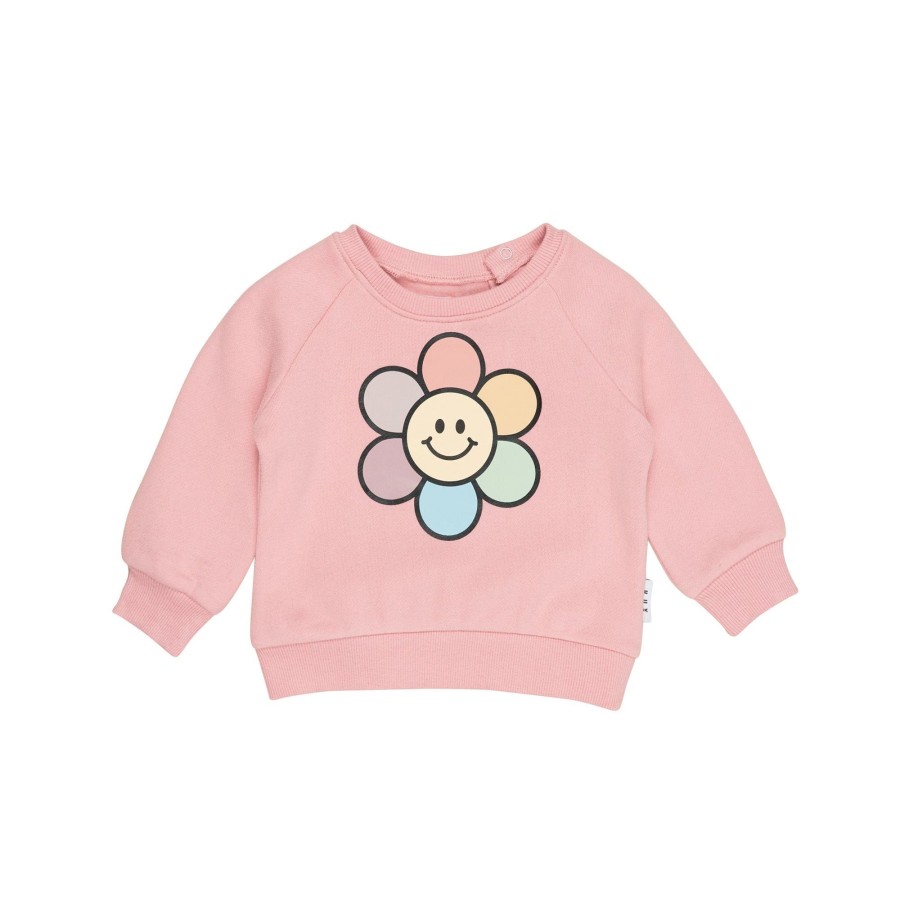 Baby [0-23M] Huxbaby Jumpers | Huxbaby Rainbow Daisy Sweatshirt - Dusty Rose