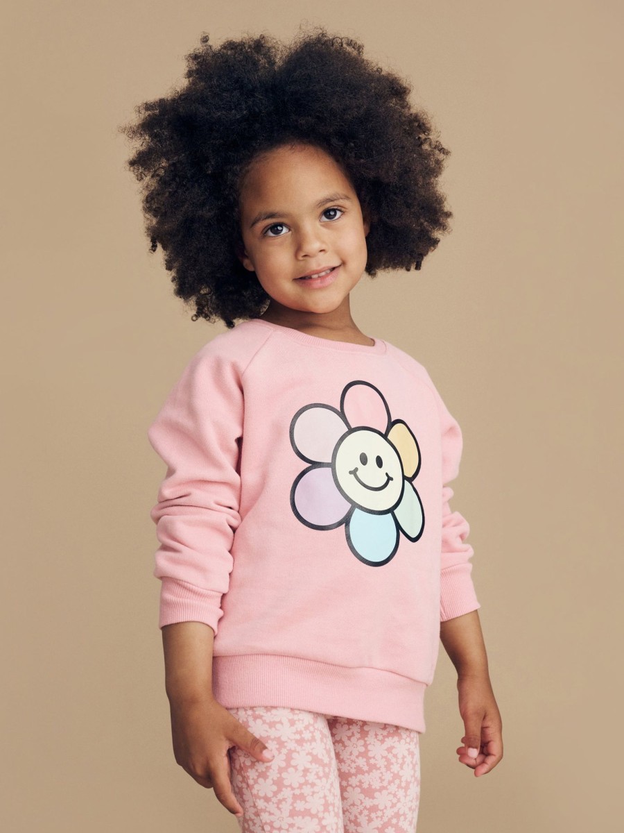 Baby [0-23M] Huxbaby Jumpers | Huxbaby Rainbow Daisy Sweatshirt - Dusty Rose