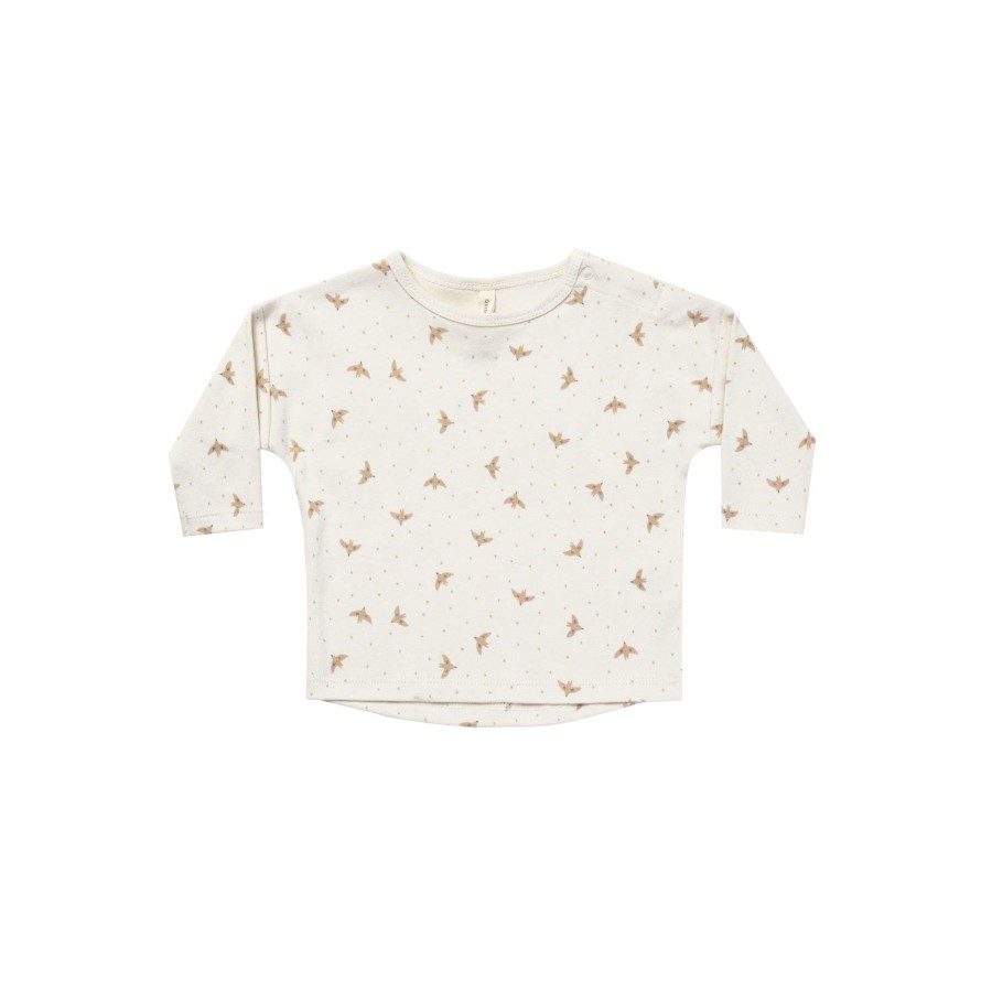 Baby [0-23M] Quincy Mae Tops | Quincy Mae Long Sleeve Tee - Doves