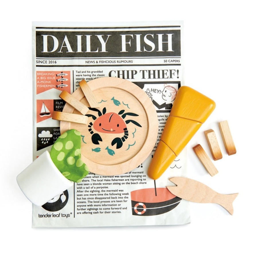 Play + Learn Tenderleaf Wooden Toys | Wooden Fish And Chips Supper