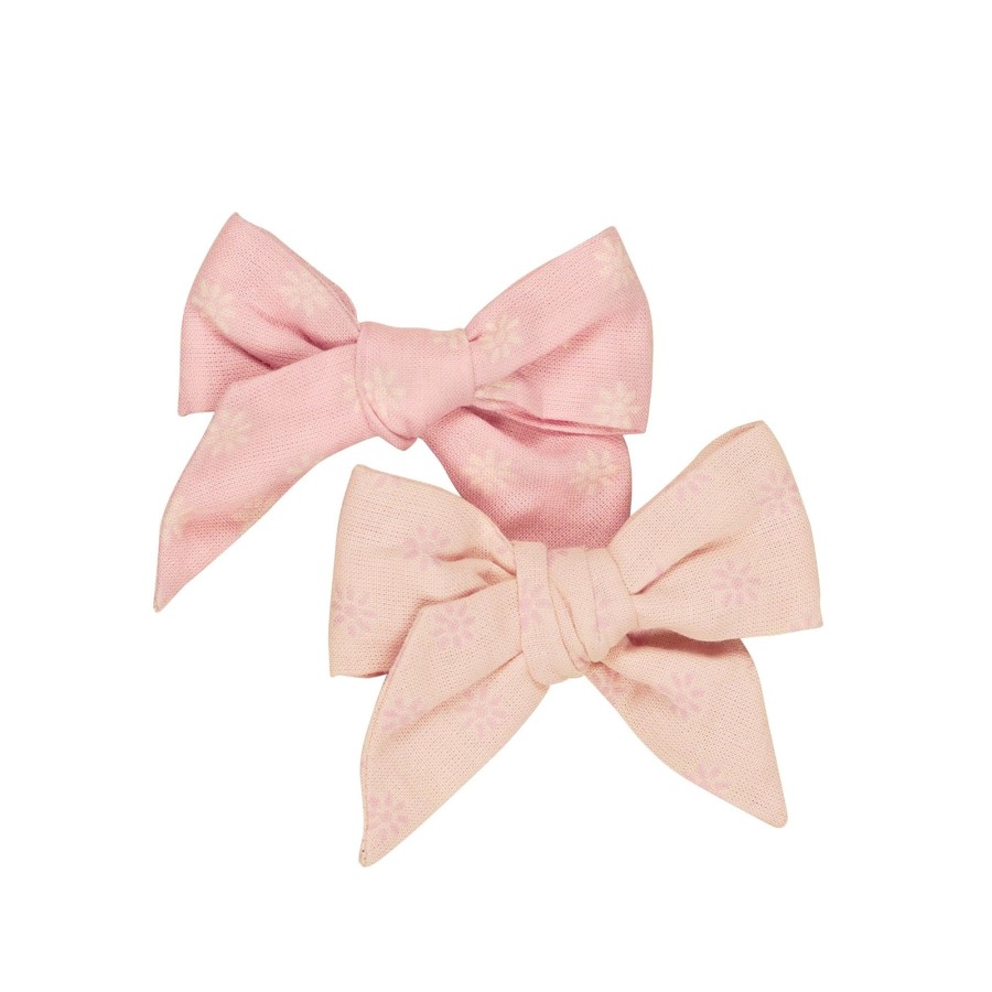 Baby [0-23M] Huxbaby Hair Accessories | Huxbaby Daisy 2 Pack Hair Bow - Dusty Rose + Sunkiss