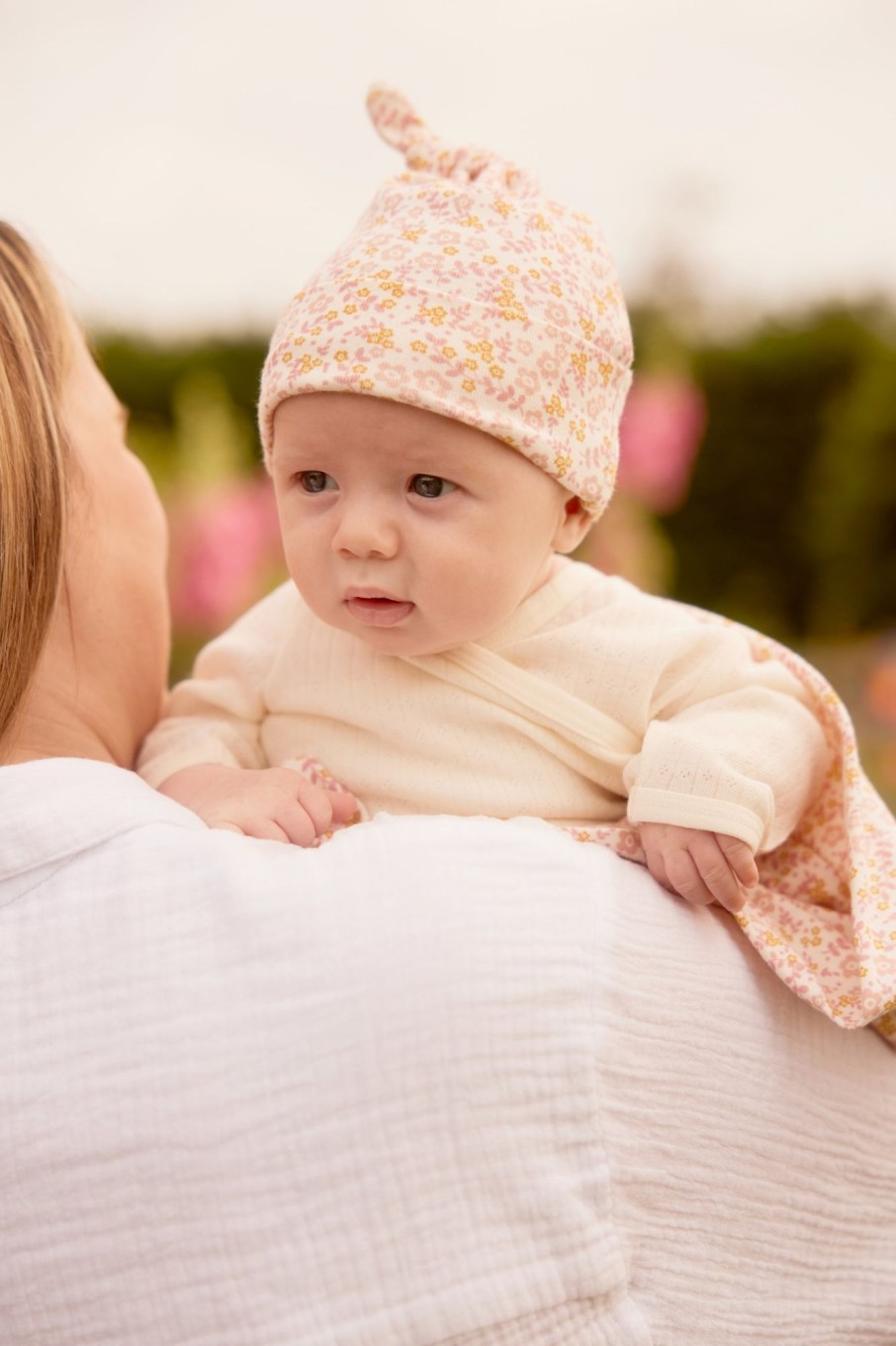 Baby [0-23M] Nature Baby Beanies | Nature Baby Cotton Knotted Beanie - Daisy Belle Print