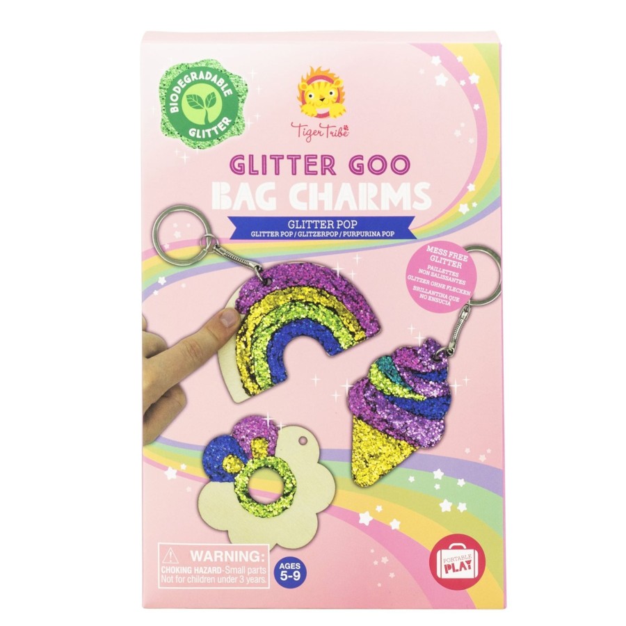 Play + Learn Tiger Tribe Craft | Glitter Goo Bag Charms - Glitter Pop