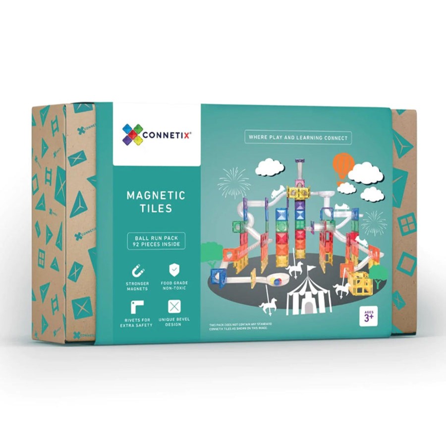 Play + Learn Connetix S.T.E.M. | Connetix Tiles - 92 Piece Ball Run