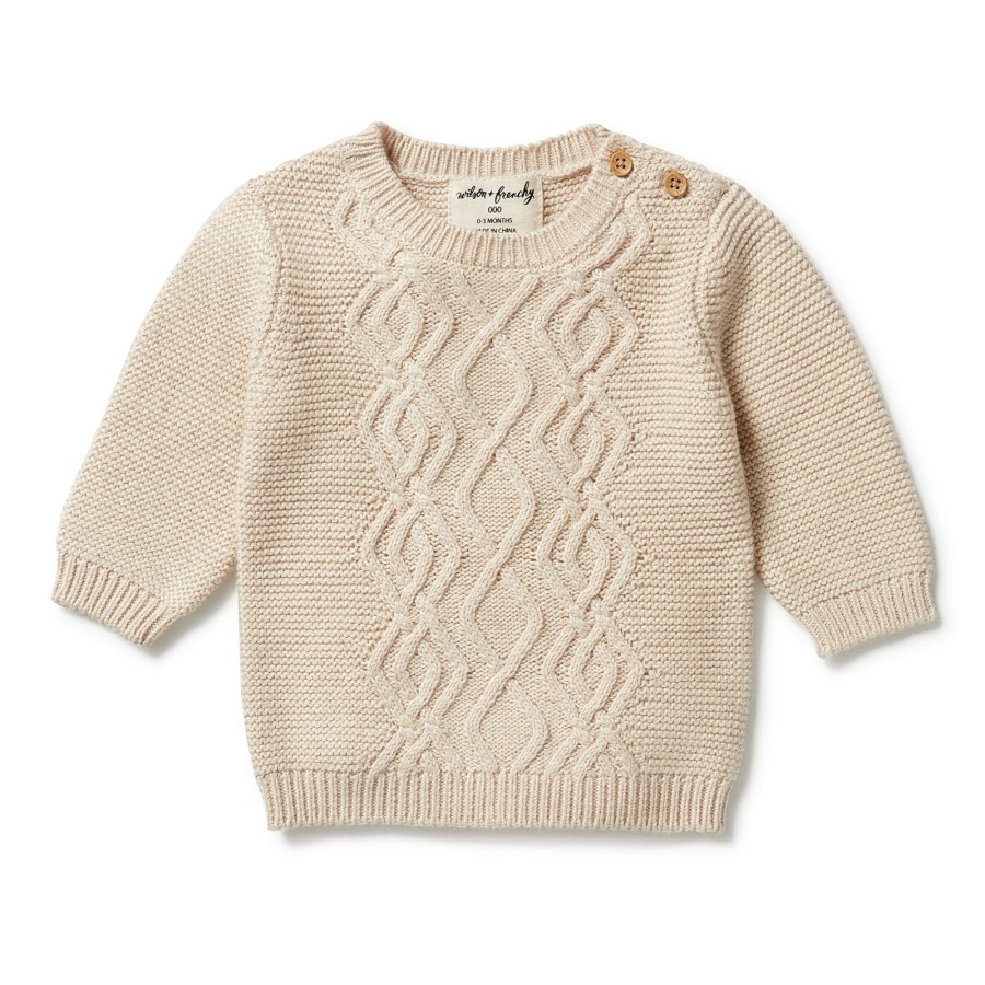 Child [2-14] Wilson & Frenchy Jumpers | Wilson And Frenchy Knitted Cable Jumper - Oatmeal Melange